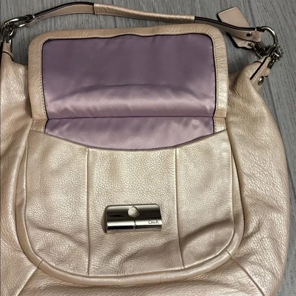 Coach Kristen purse handbag in beautiful pebbled leather. Pearlescent in EUC. - Picture 12 of 15